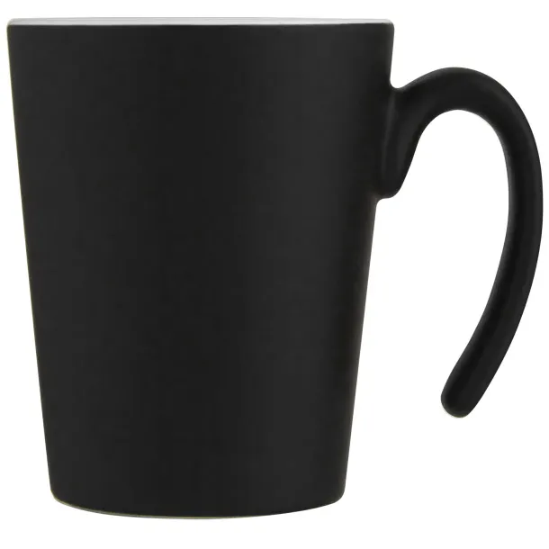 Oli 360 ml ceramic mug with handle - Unbranded White Solid black