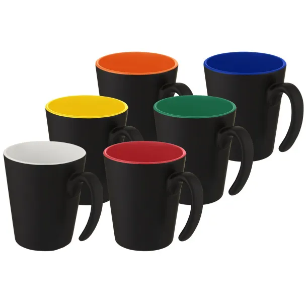 Oli 360 ml ceramic mug with handle - Unbranded Yellow Solid black