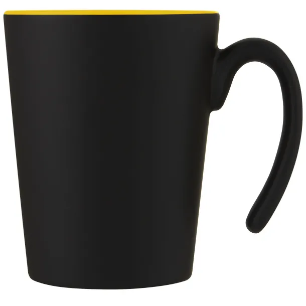 Oli 360 ml ceramic mug with handle - Unbranded Yellow Solid black