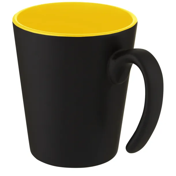 Oli 360 ml ceramic mug with handle - Unbranded Yellow Solid black