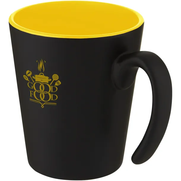 Oli 360 ml ceramic mug with handle - Unbranded Yellow Solid black