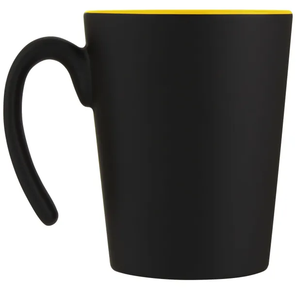 Oli 360 ml ceramic mug with handle - Unbranded Yellow Solid black