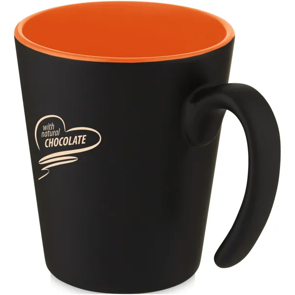 Oli 360 ml ceramic mug with handle - Unbranded Orange Solid black