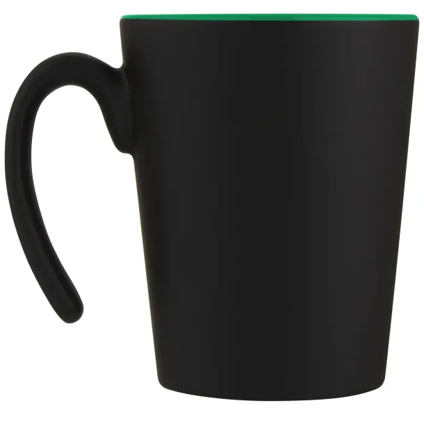 Oli 360 ml ceramic mug with handle - Unbranded Green Solid black