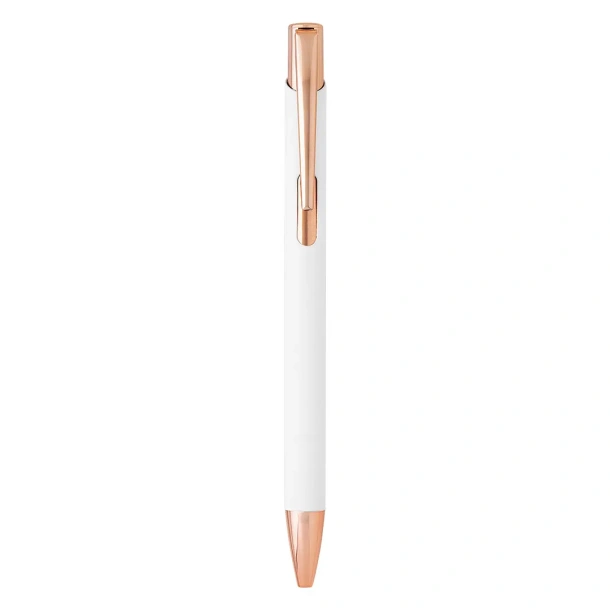 OGGI ROSE GOLD Metalna kemijska olovka Bijela
