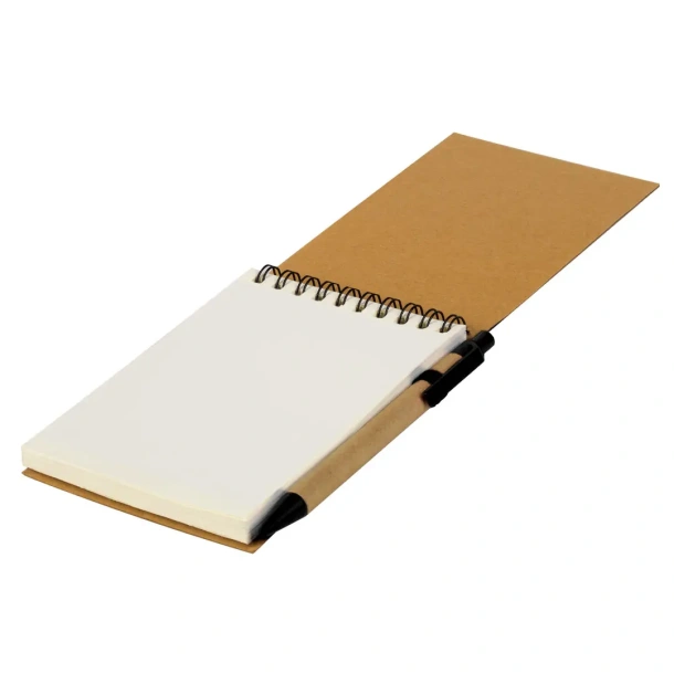 ORGANIC biorazgradivi džepni notes s olovkom Crna
