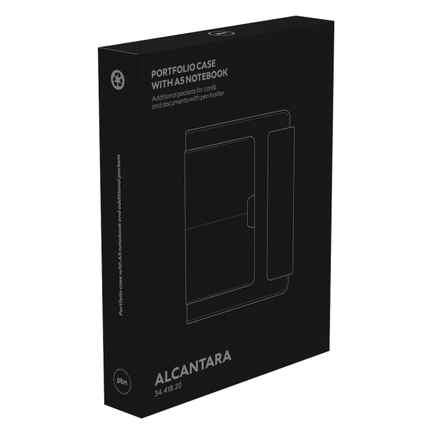 ALCANTARA notes s portfolio mapom, A5 - PRO BOOK Plava