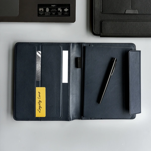 ALCANTARA notes s portfolio mapom, A5 - PRO BOOK Plava