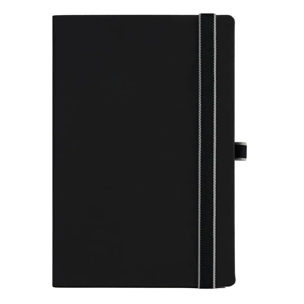 STANLEY BLACK Notes s elastičnom trakom, držačem olovke i obojanim rubom, A5 Siva