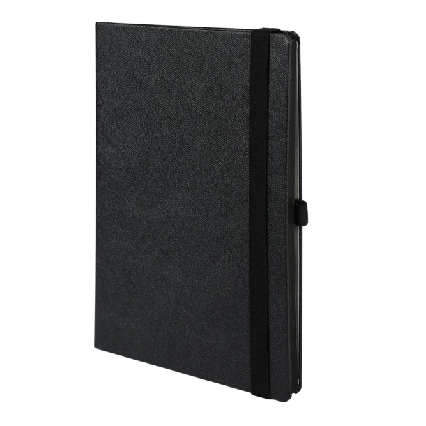 TEXTURE COLORE MAXI B5 notebook with elastic band, pen loop and coloured paper edges Crna