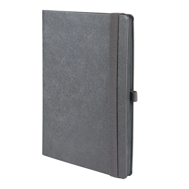 TEXTURE COLORE MAXI B5 notebook with elastic band, pen loop and coloured paper edges Tamno siva