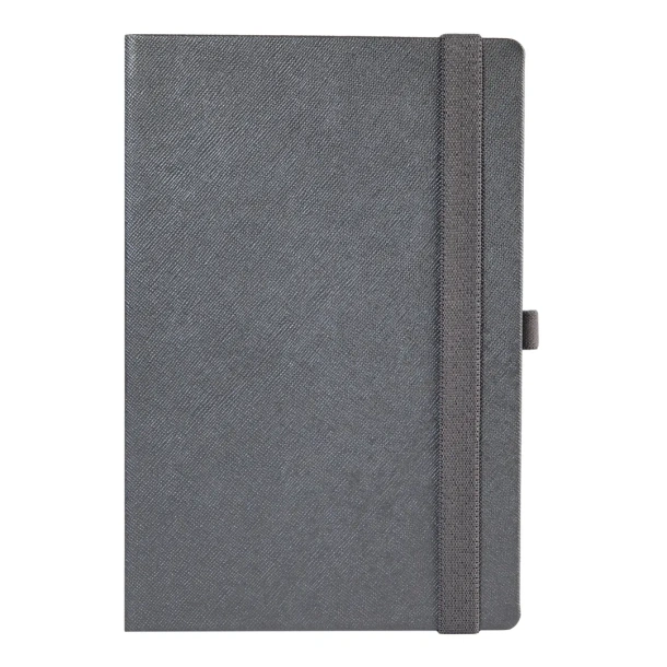 TEXTURE COLORE Notes sa elastičnom trakom i obojanim rubom knjižnog bloka, A5 Tamno siva
