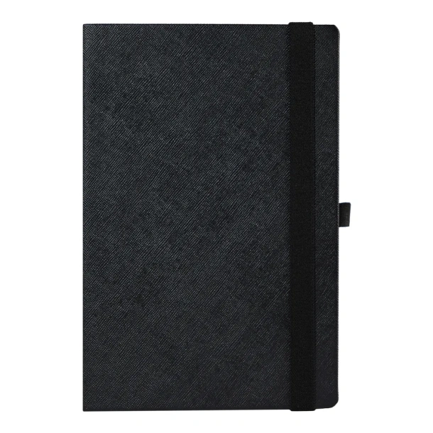 TEXTURE COLORE Notes sa elastičnom trakom i obojanim rubom knjižnog bloka, A5 Crna