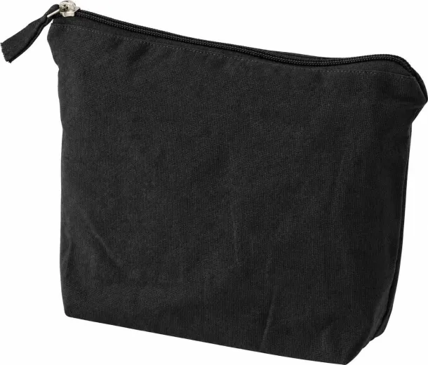 Cressida kozmetička torbica od recikliranog pamuka (180 gsm) Crna