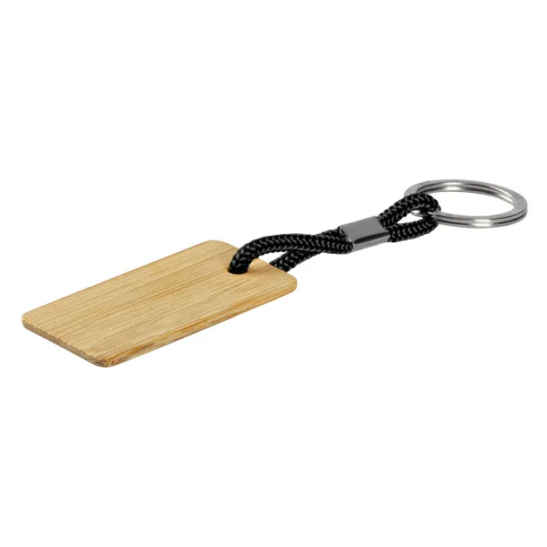 LOG R wooden keyring Black