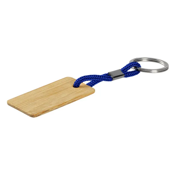 LOG R wooden keyring Royal blue