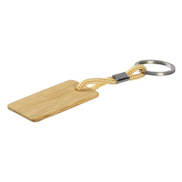 LOG R wooden keyring Cream Bež