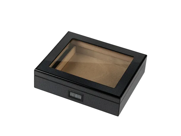 AMBER Cigar humidor box - ARMY Black