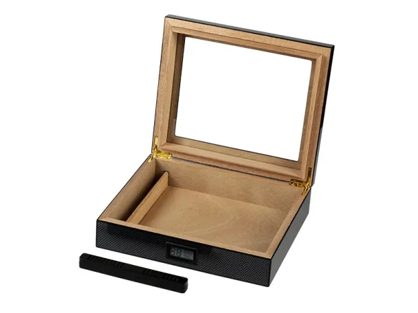 AMBER Cigar humidor box - ARMY Black