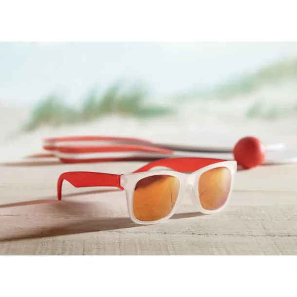 AMERICA TOUCH Sunglasses with mirrored lense Red