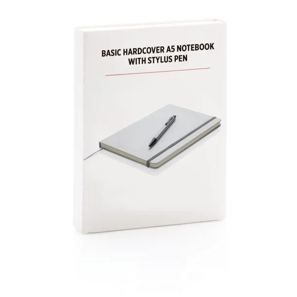 Standard hardcover A5 notebook with stylus pen Silver