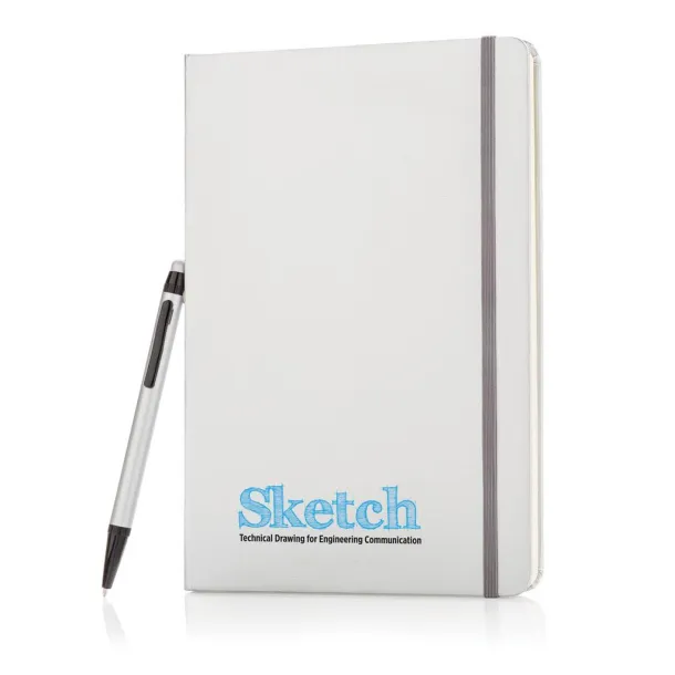  Standard hardcover A5 notebook with stylus pen Silver