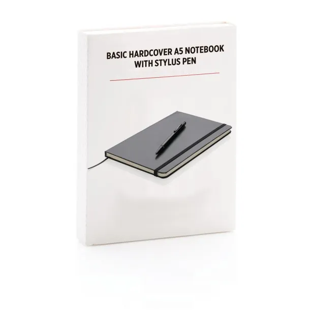  Standard hardcover A5 notebook with stylus pen Black