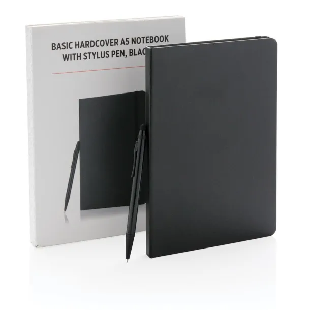  Standard hardcover A5 notebook with stylus pen Black