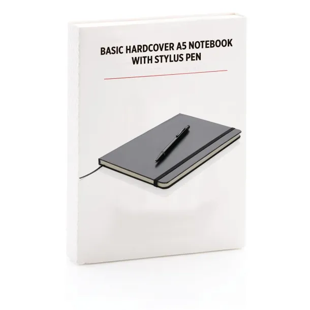  Standard hardcover A5 notebook with stylus pen Black
