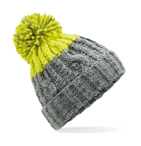  Apres Beanie - Beechfield Light Grey Citron