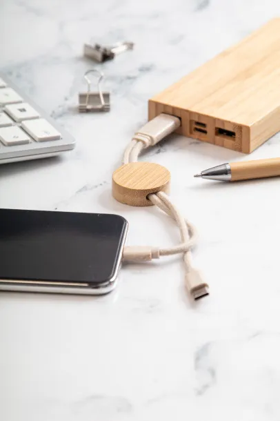 Mugory keyring USB charger cable Natural