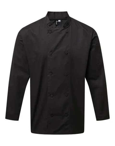  CHEF'S LONG SLEEVE COOLCHECKER® JACKET WITH MESH BACK PANEL - Premier Black