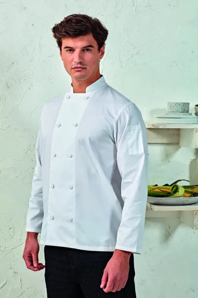  CHEF'S LONG SLEEVE COOLCHECKER® JACKET WITH MESH BACK PANEL - Premier White