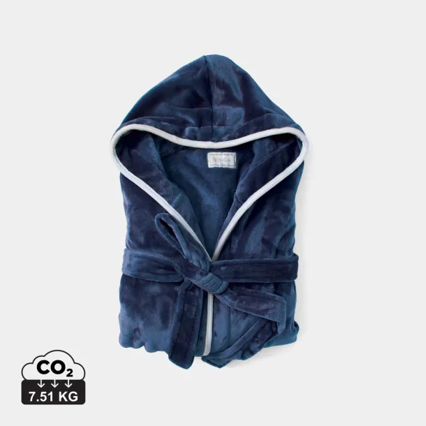 VINGA Louis luxury plush RPET robe - Vinga navy