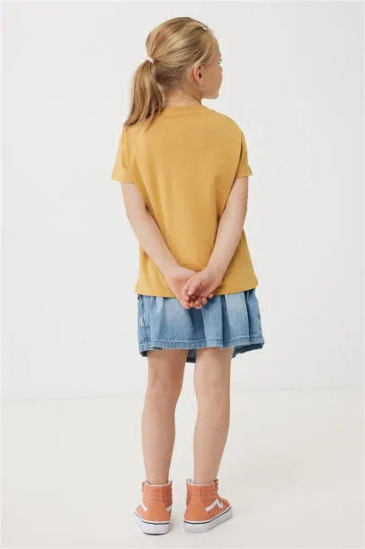  Iqoniq Koli kids lightweight recycled cotton t-shirt - iqoniq yellow 