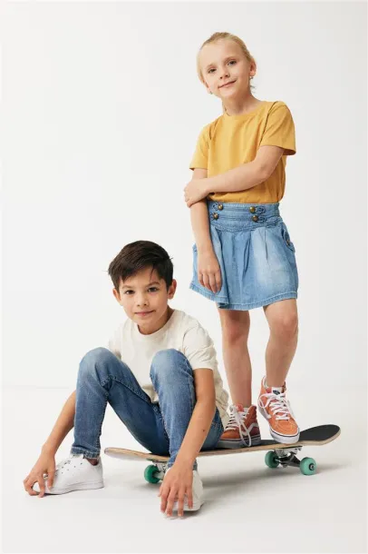  Iqoniq Koli kids lightweight recycled cotton t-shirt - iqoniq ochre yellow