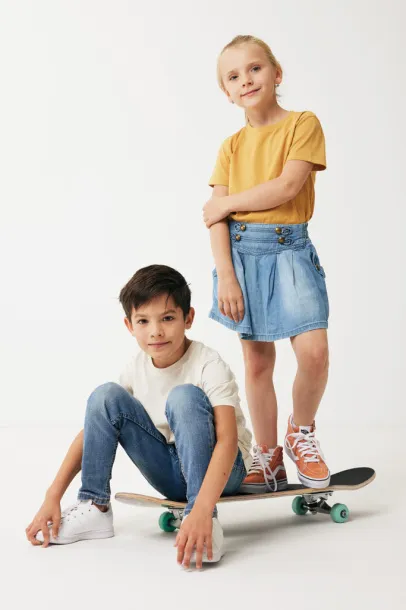  Iqoniq Koli kids lightweight recycled cotton t-shirt - iqoniq ochre yellow