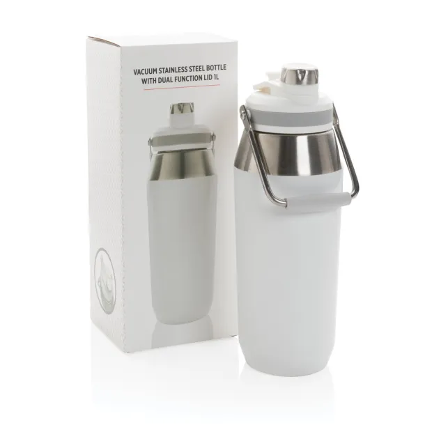  Vacuum stainless steel dual function lid bottle 1L - XD Collection White 