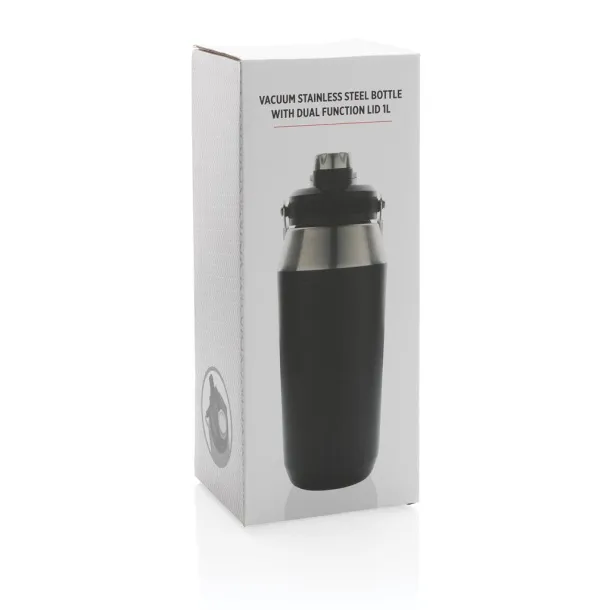  Vacuum stainless steel dual function lid bottle 1L - XD Collection Black 