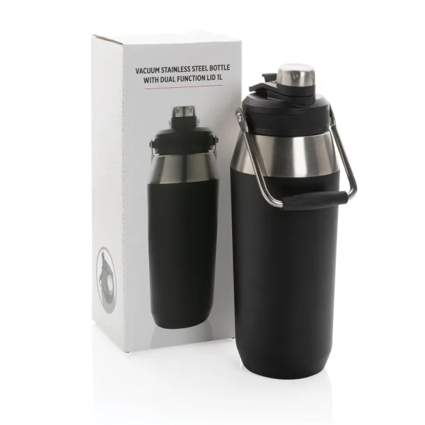  Vacuum stainless steel dual function lid bottle 1L - XD Collection Black 