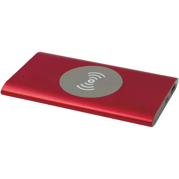 Juice 4000 mAh Type-C recycled aluminium wireless power bank Red