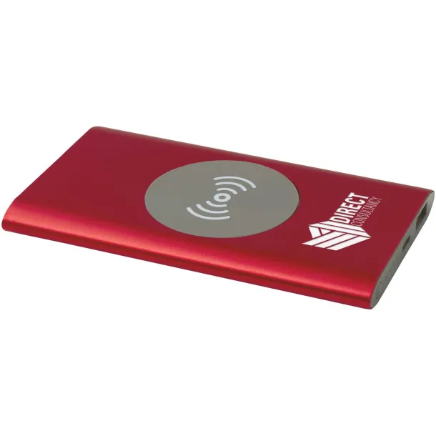 Juice 4000 mAh Type-C recycled aluminium wireless power bank - Unbranded Red