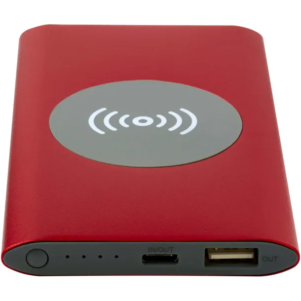 Juice 4000 mAh Type-C recycled aluminium wireless power bank - Unbranded Red