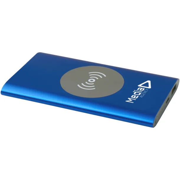 Juice 4000 mAh Type-C recycled aluminium wireless power bank - Unbranded Royal blue