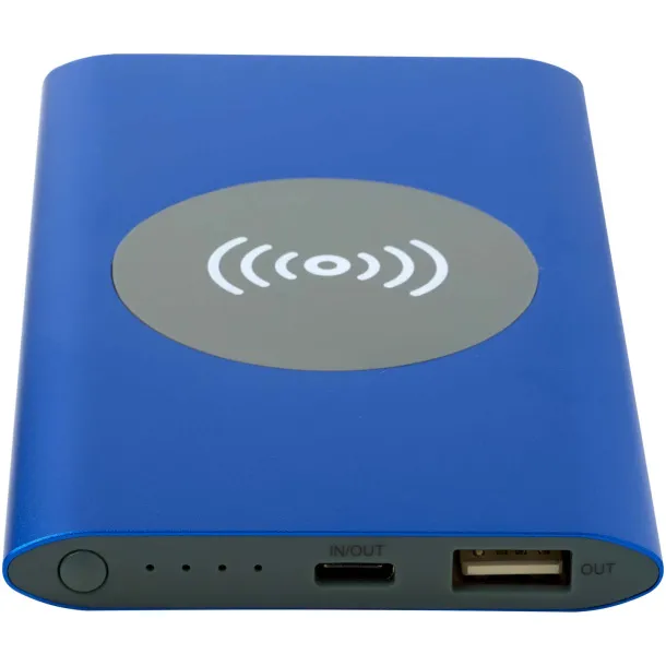 Juice 4000 mAh Type-C recycled aluminium wireless power bank - Unbranded Royal blue