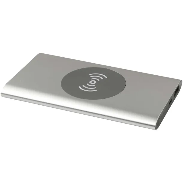 Juice 4000 mAh Type-C recycled aluminium wireless power bank - Unbranded Silver