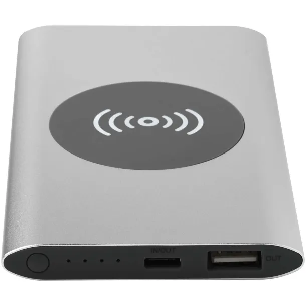 Juice 4000 mAh Type-C recycled aluminium wireless power bank Silver