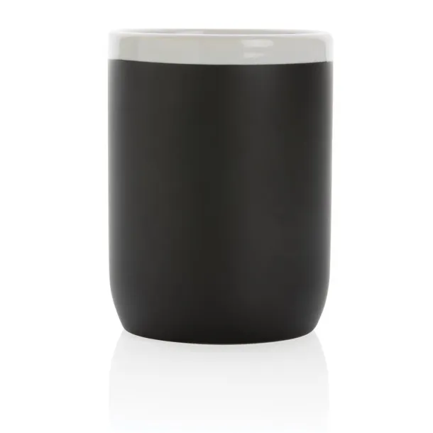  Keramička šalica s bijelim rubom, 300 ml - XD Collection Crna Bijela