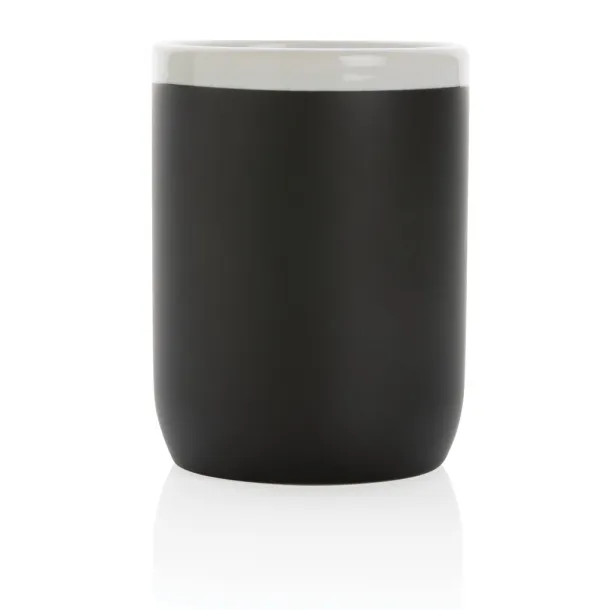  Keramička šalica s bijelim rubom, 300 ml - XD Collection Crna Bijela