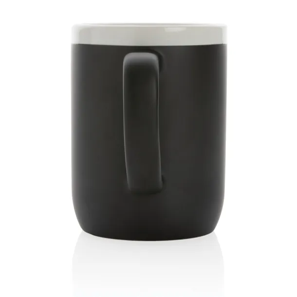  Keramička šalica s bijelim rubom, 300 ml - XD Collection Crna Bijela